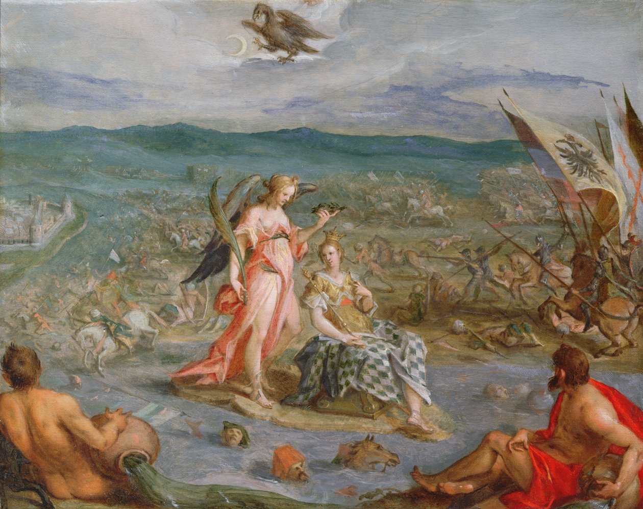 Allegoria Turkin sodista: Sissekin taistelu 1593 tekijältä Hans von Aachen