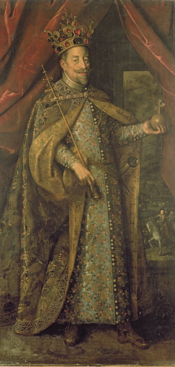 Itävallan keisari Mattias Böömin kruunausvaatteissa, n. 1613 tekijältä Hans von Aachen