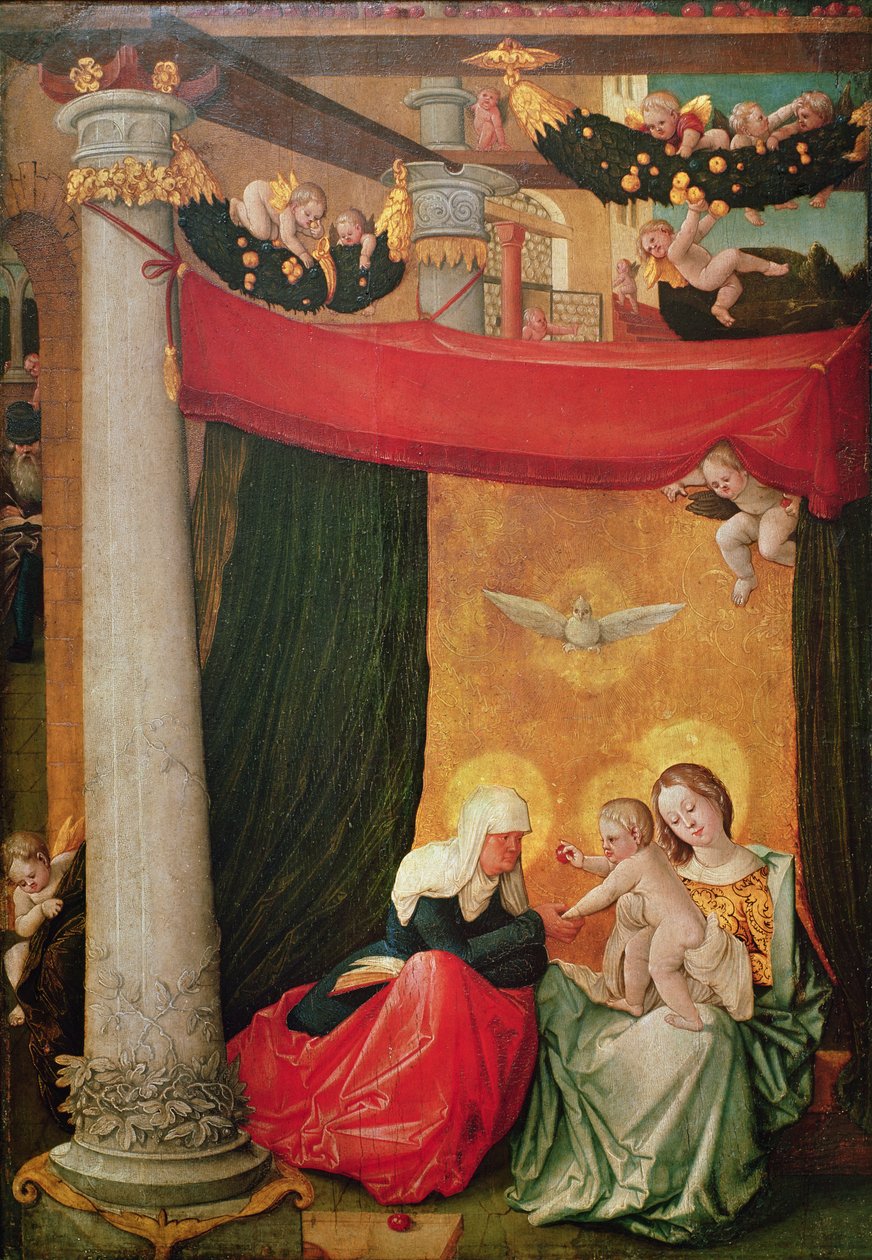 Neitsyt ja lapsi Pyhän Annan kanssa (tempera paneelissa) tekijältä Hans Baldung Grien