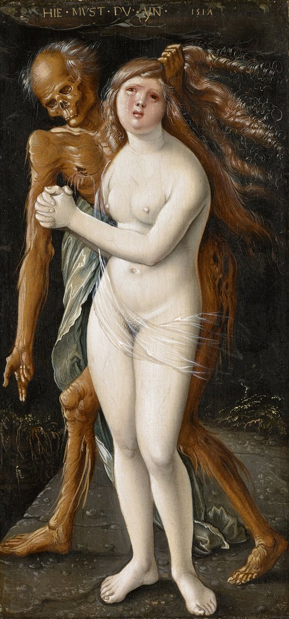 Nuori nainen ja kuolema, 1517 (tempera paneelissa) tekijältä Hans Baldung Grien