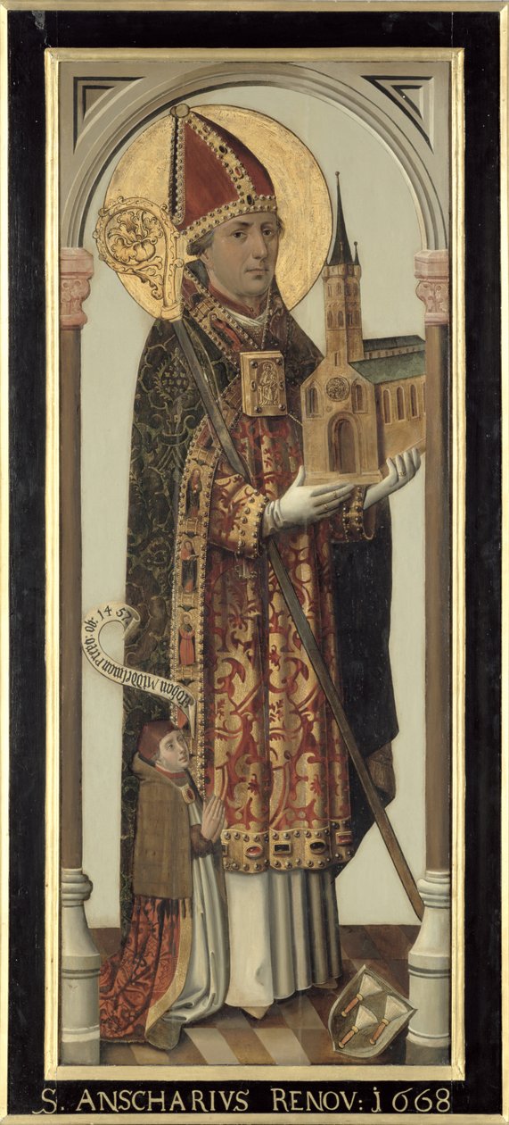 Votiivipaneeli, joka kuvaa St. Ansgaria, 1457 tekijältä Hans Bornemann