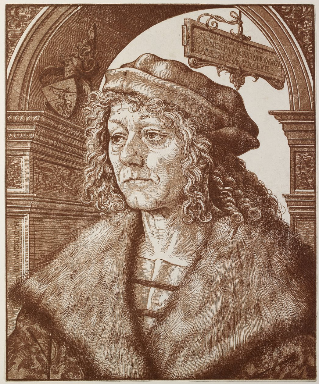 Johannes Paumgartnerin muotokuva, 1512 (chiaroscuro-puupiirros) tekijältä Hans Burgkmair