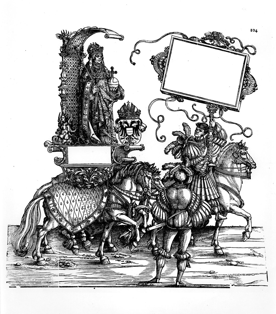 Kohtaus Maximilianin voittokulkueesta, n. 1516-18 tekijältä Hans Burgkmair