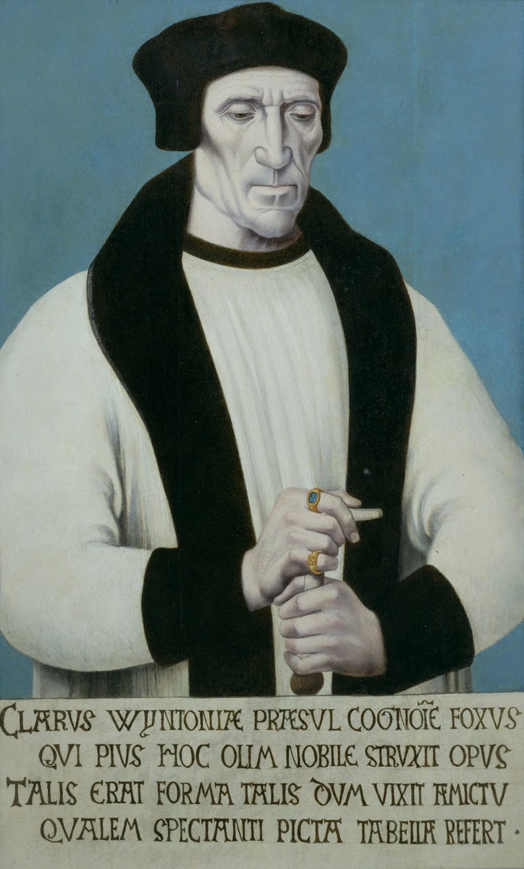 Muotokuva Richard Foxesta tai Foxista (n. 1448-1528) Winchesterin piispa, Lord Privy Seal Henry VII:lle ja Henry VIII:lle ja Corpus Christi Collegen perustaja, Oxford 1530-luku tekijältä Hans Corvus