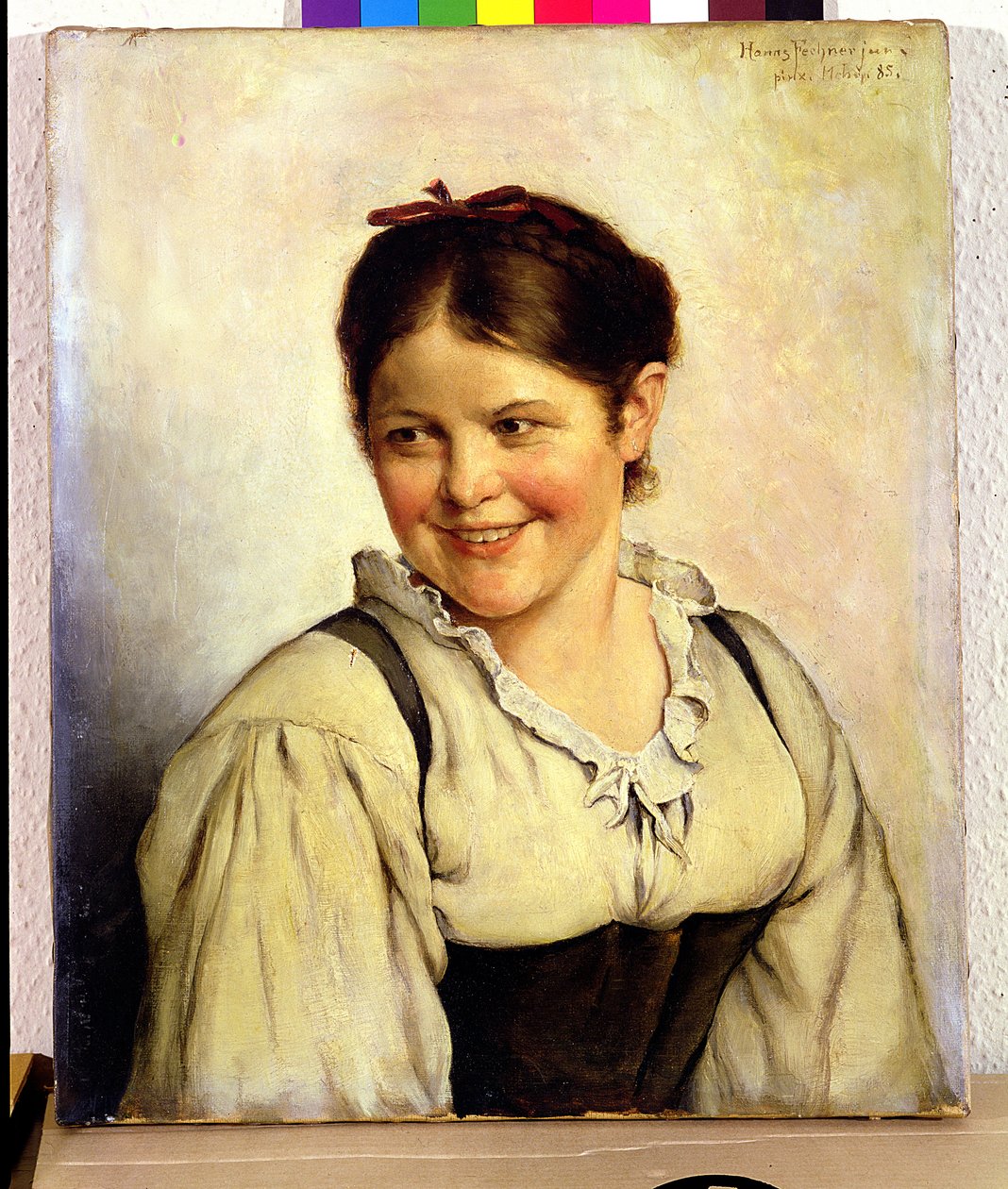 Maalaistyttö, 1885 tekijältä Hans Fechner