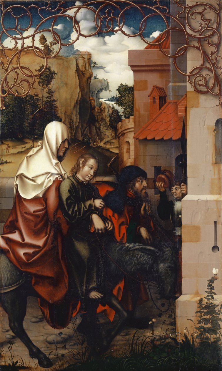 Paluu Egyptistä, 1512 (tempera kankaalle asetettuna puulle) tekijältä Hans Fries