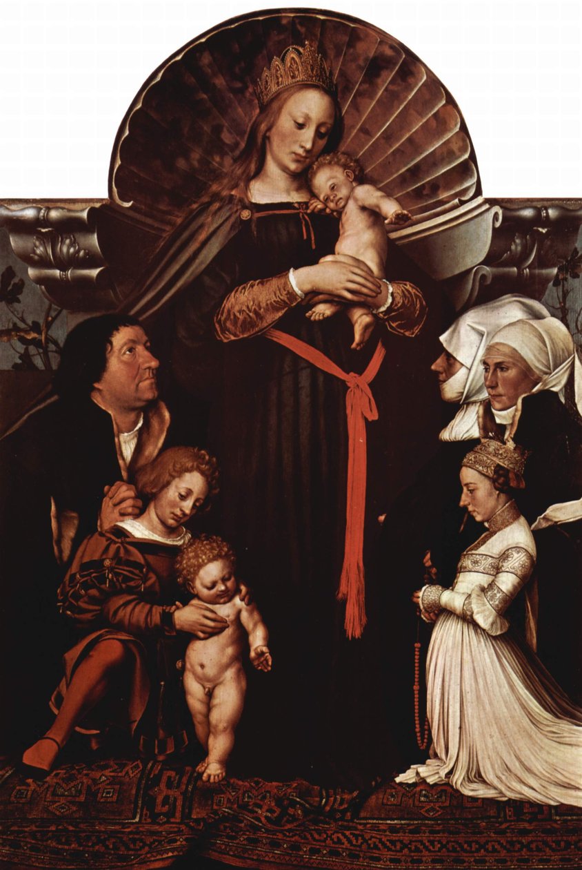 Madonna des Basler Bürgermeisters Jakob Meyer (Darmstädter Madonna), mit Stifterporträts tekijältä Hans Holbein