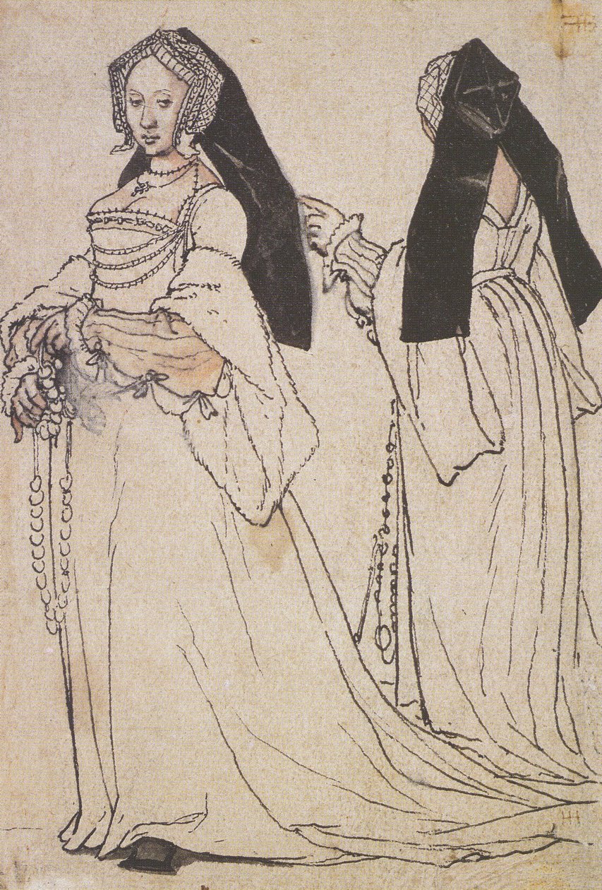 Lady yllään englantilainen huppu tekijältä Hans Holbein der Jüngere