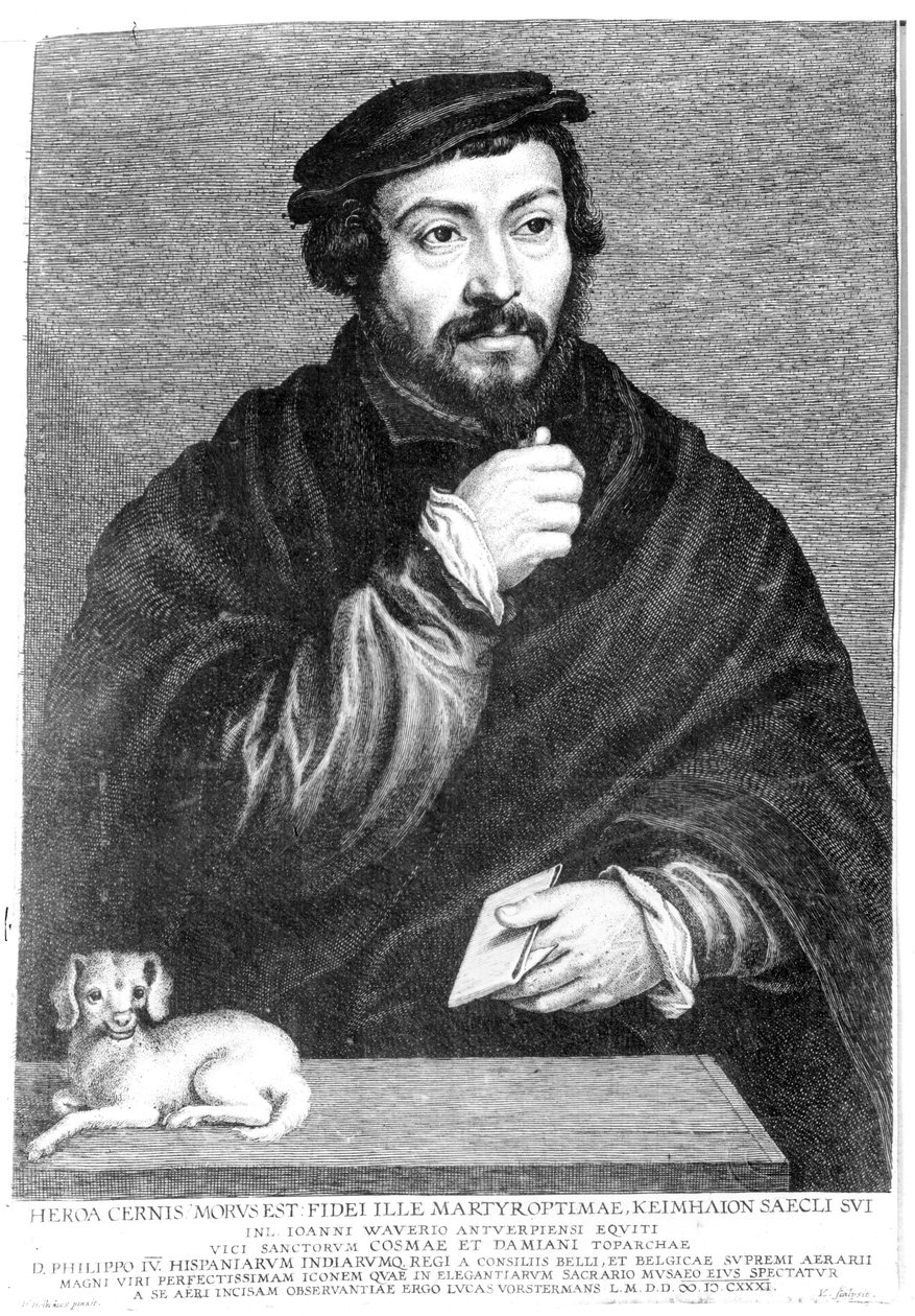 Lucas Vorstermansin kaivertama Sir Thomas Moren (1478-1535) muotokuva, 1631 tekijältä Hans Holbein der Jüngere