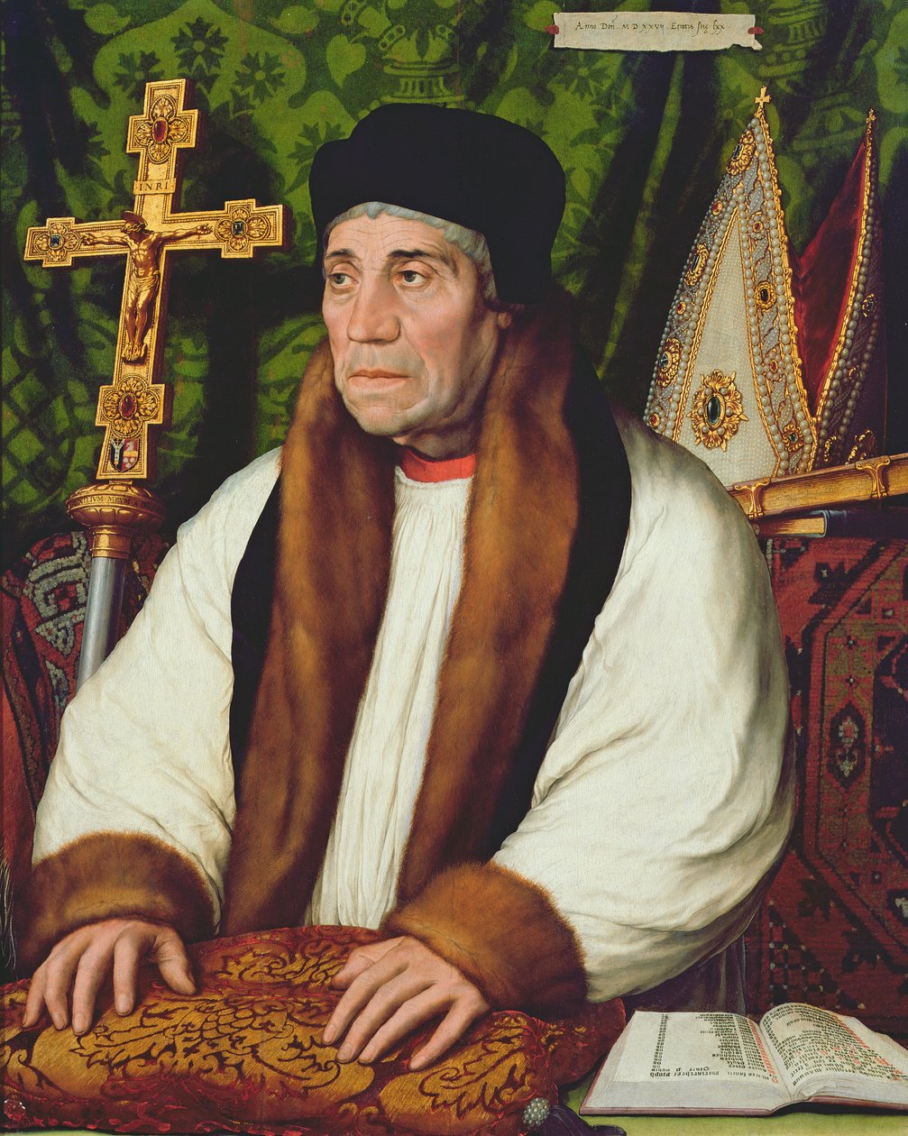 Canterburyn arkkipiispan William Warhamin (1450-1532) muotokuva, 1527 tekijältä Hans Holbein der Jüngere