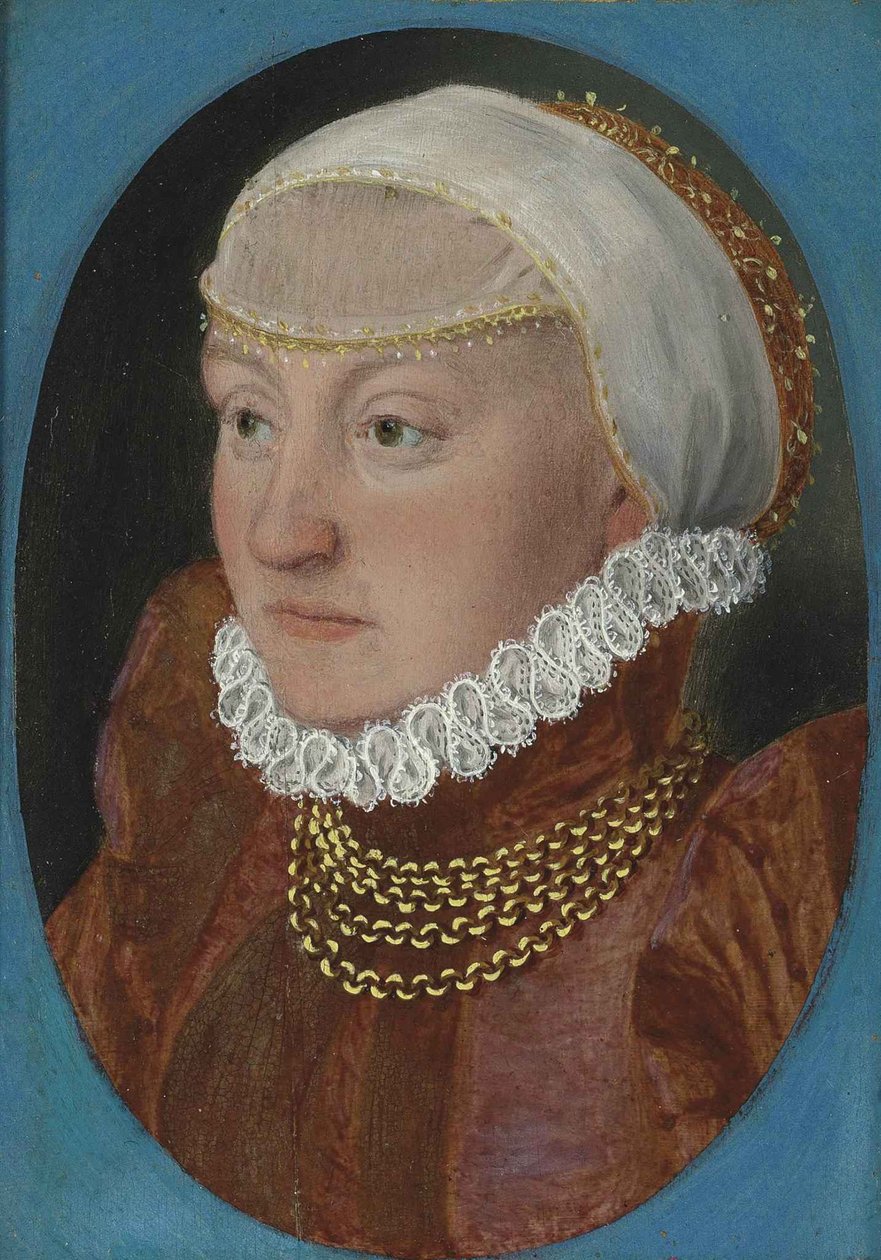 Punapukuisen naisen muotokuva tekijältä Hans Holbein der Jüngere