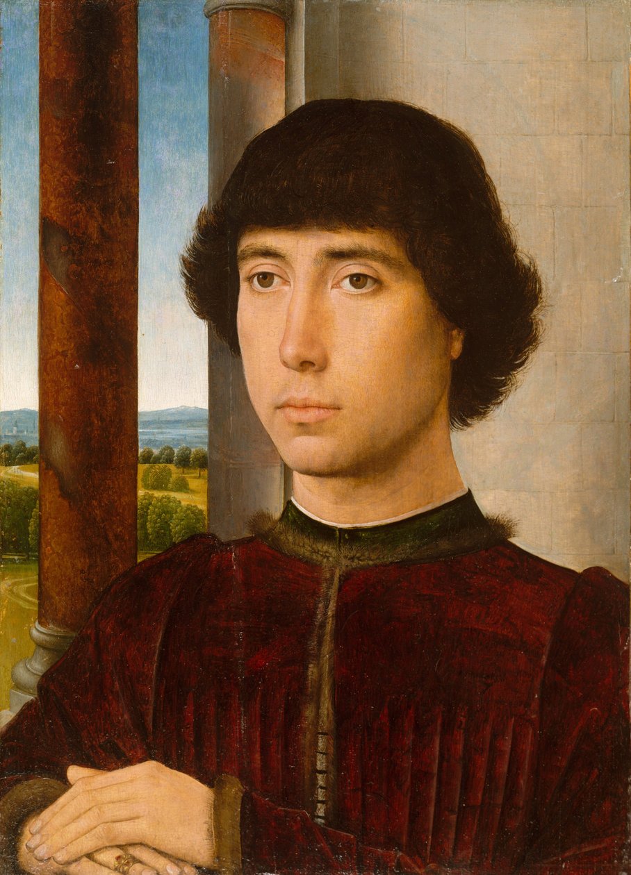 Nuoren miehen muotokuva, n. 1470-1475 tekijältä Hans Memling
