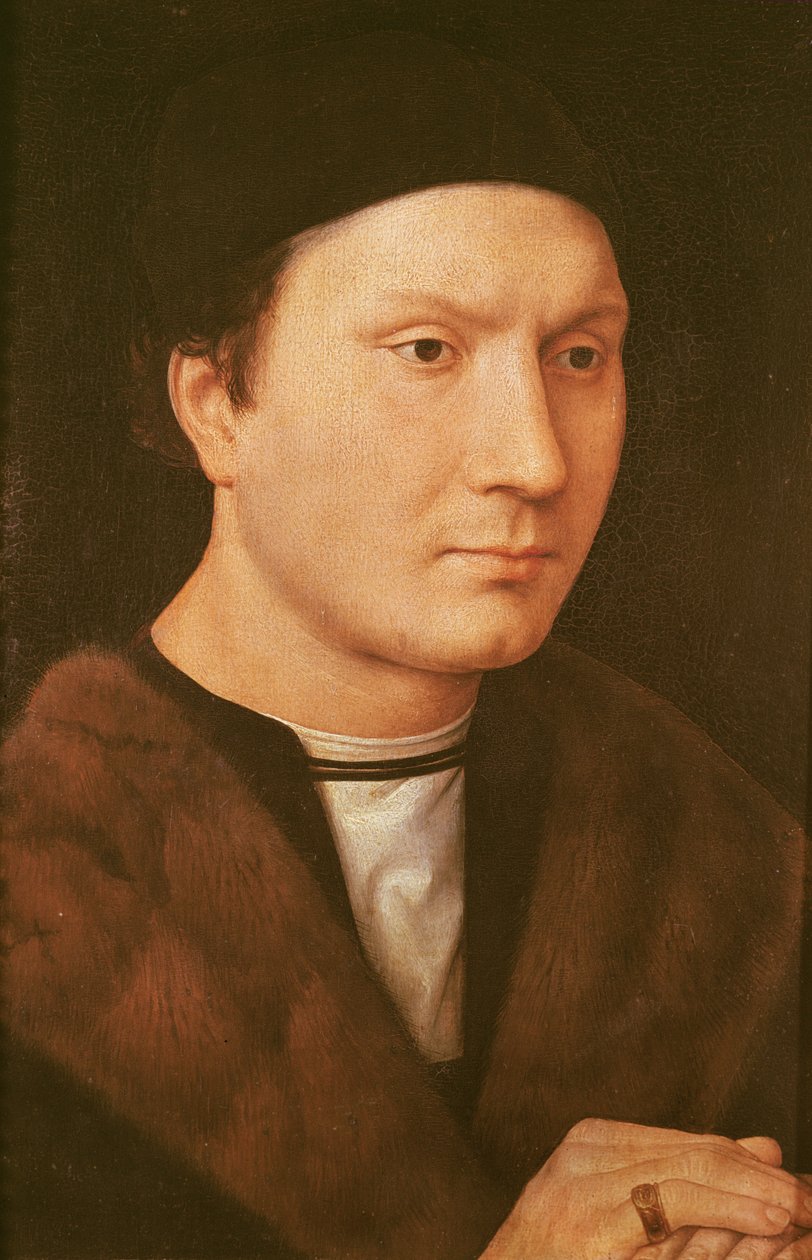 Tuntemattoman miehen muotokuva, n. 1480-1490 (öljy tammipuulle) tekijältä Hans Memling