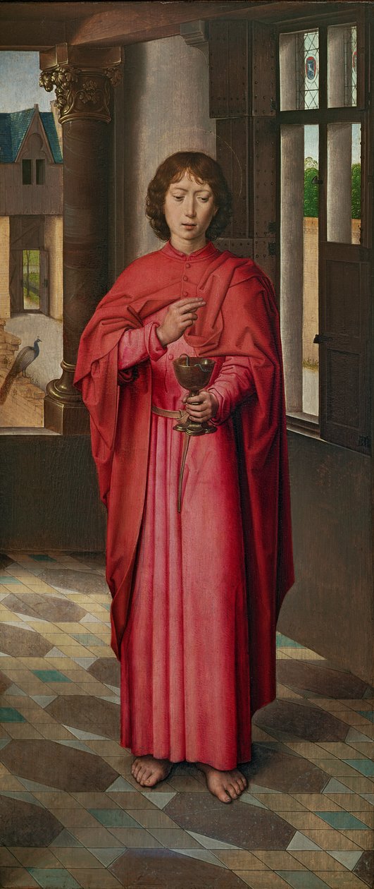 Pyhä Johannes Evankelista, paneeli "Donnen triptyykistä", n. 1494 (öljy tammen päälle) tekijältä Hans Memling
