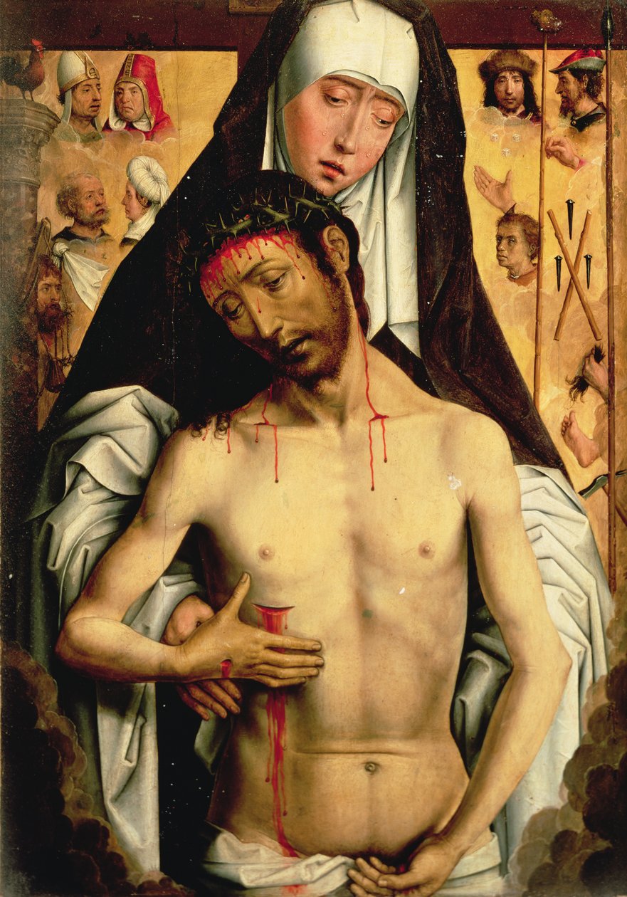 Surujen mies Neitsyen käsissä tekijältä Hans Memling