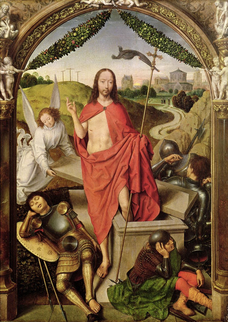 The Resurrection, central panel mula sa Triptych of the Resurrection, c.1485-90 finn tekijältä Hans Memling