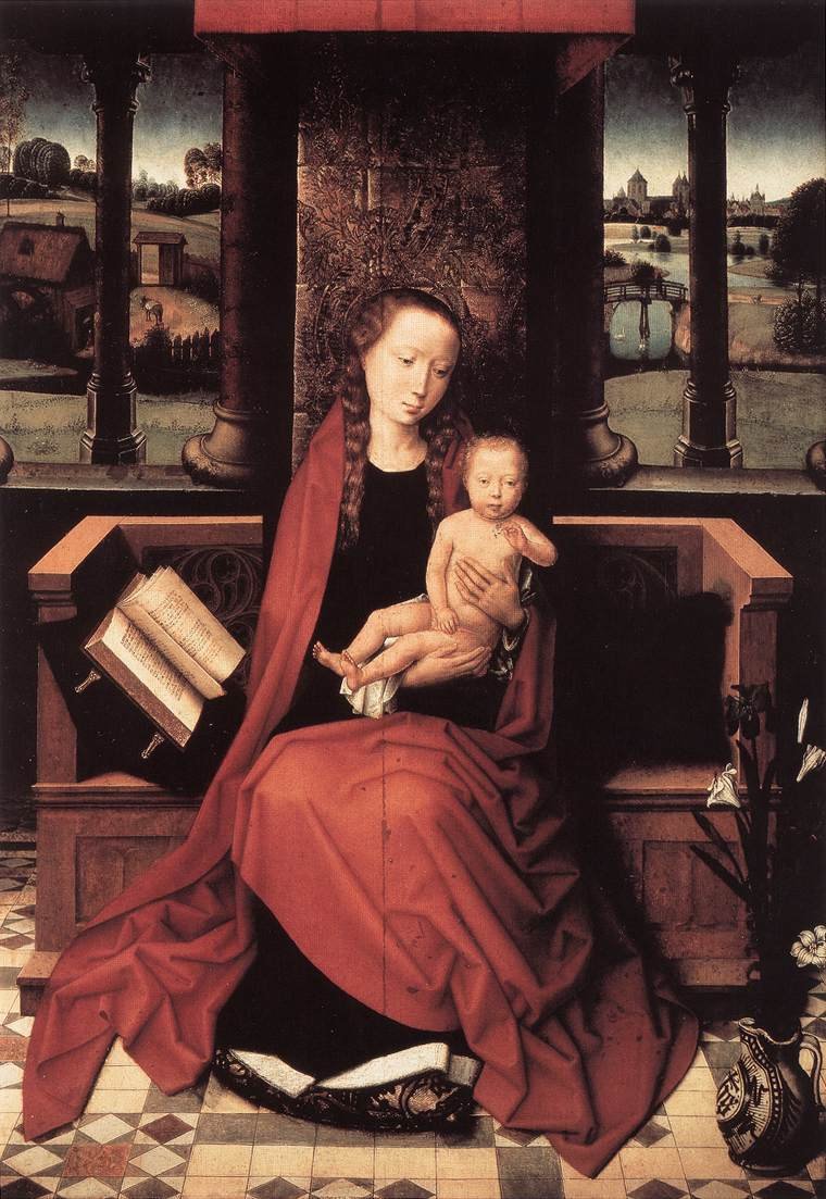 Neitsyt ja lapsi valtaistuimelle tekijältä Hans Memling
