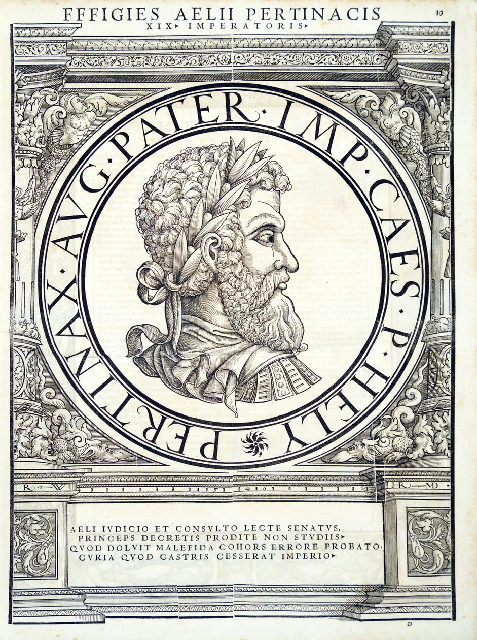 Aelius Pertinax, kuvitus koko idän ja lännen Rooman keisareilta tekijältä Hans Rudolf Manuel Deutsch