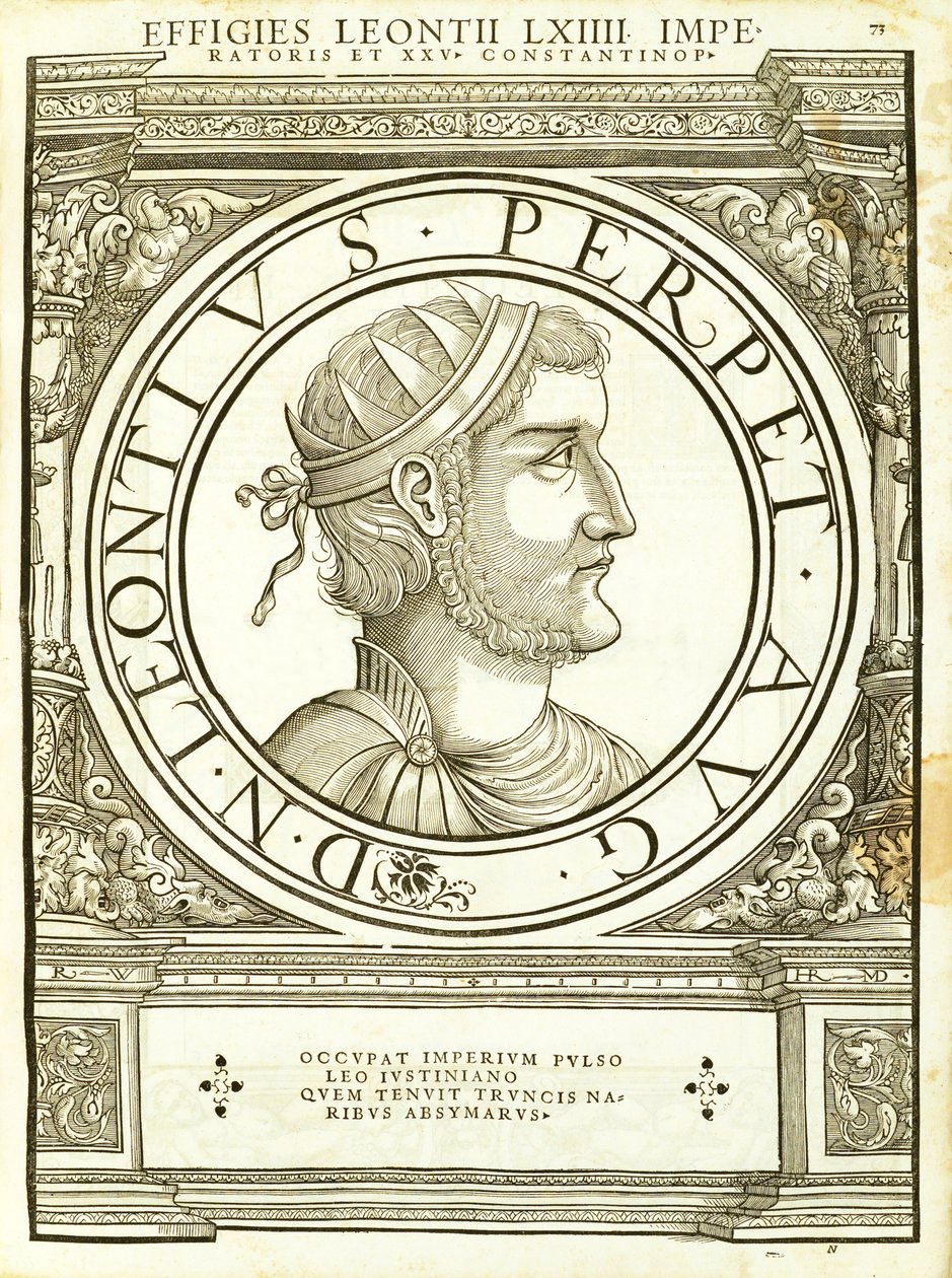 Leonitus, kuvitus teoksesta "Kaiken idän ja lännen Rooman keisarit" tekijältä Hans Rudolf Manuel Deutsch