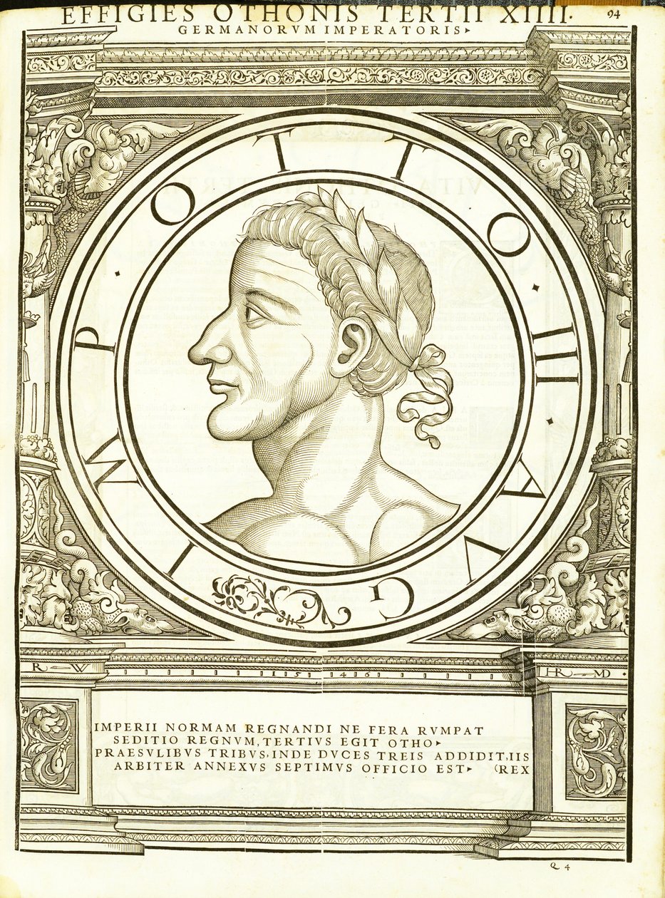 Otho III, kuvitus teoksesta "Kaiken idän ja lännen Rooman keisarit" tekijältä Hans Rudolf Manuel Deutsch