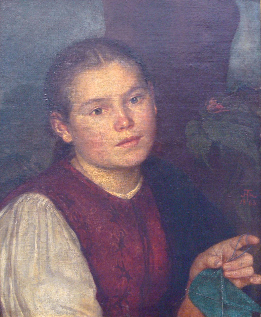 Bildnis der Schwester Agathen tekijältä Hans Thoma