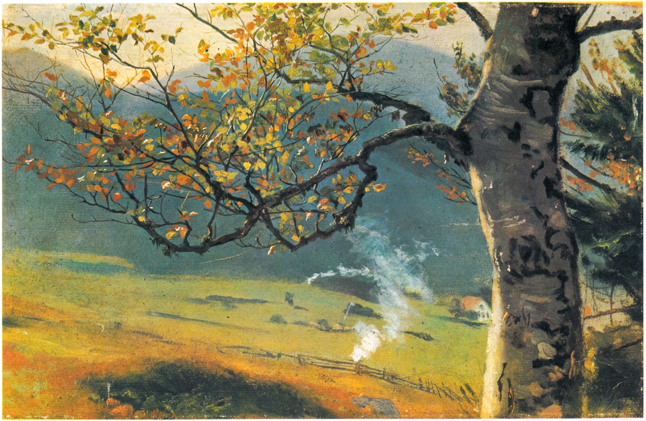 Baum im Herbst vor Wiesental tekijältä Hans Thoma