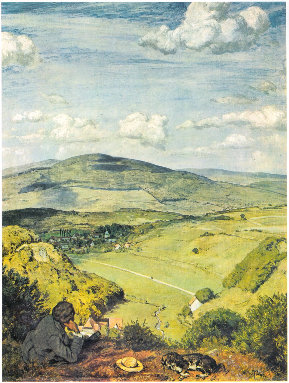 Blick auf ein Taunustal / Taunuslandschaft tekijältä Hans Thoma