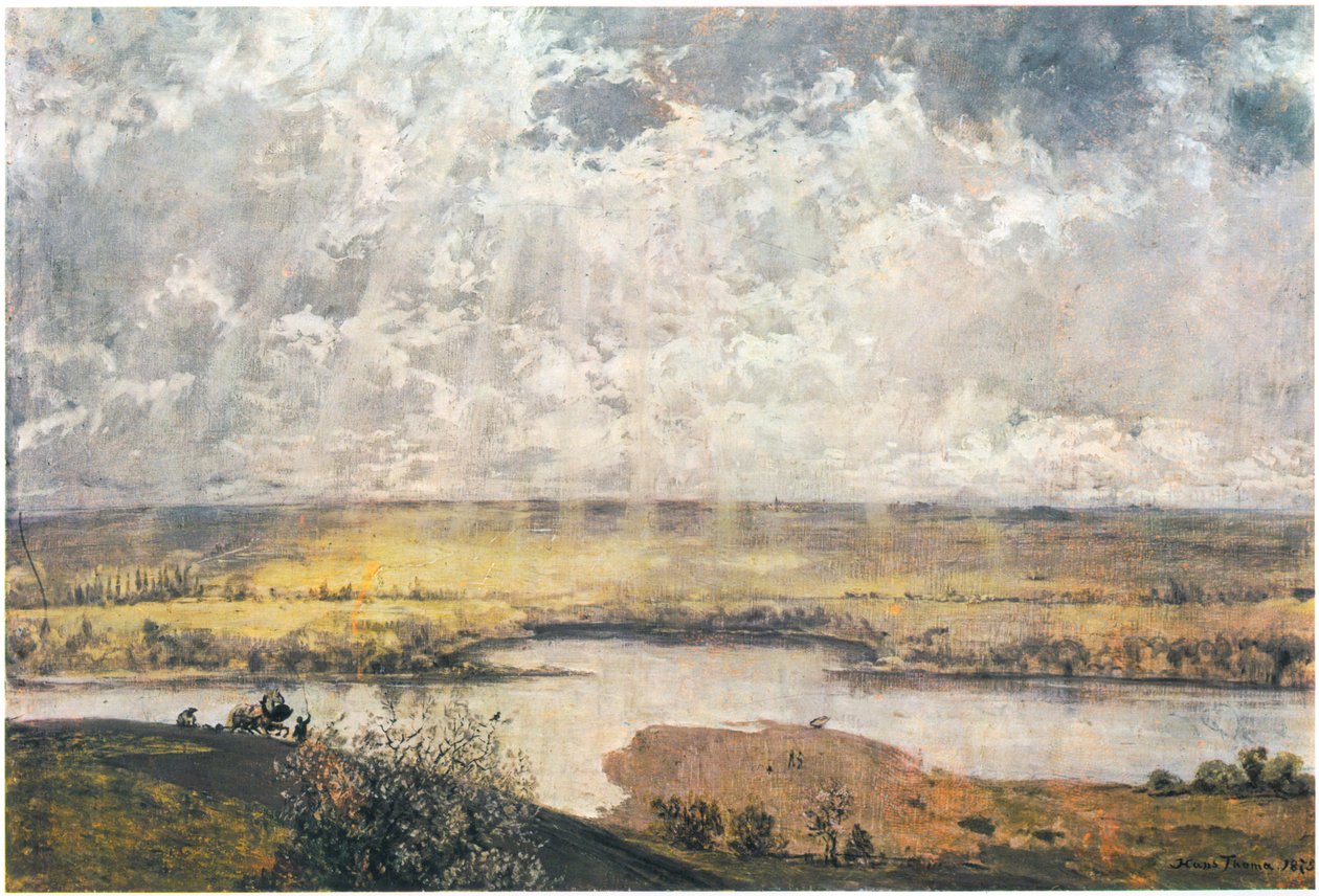 Mainlandschaft / Mainebene tekijältä Hans Thoma