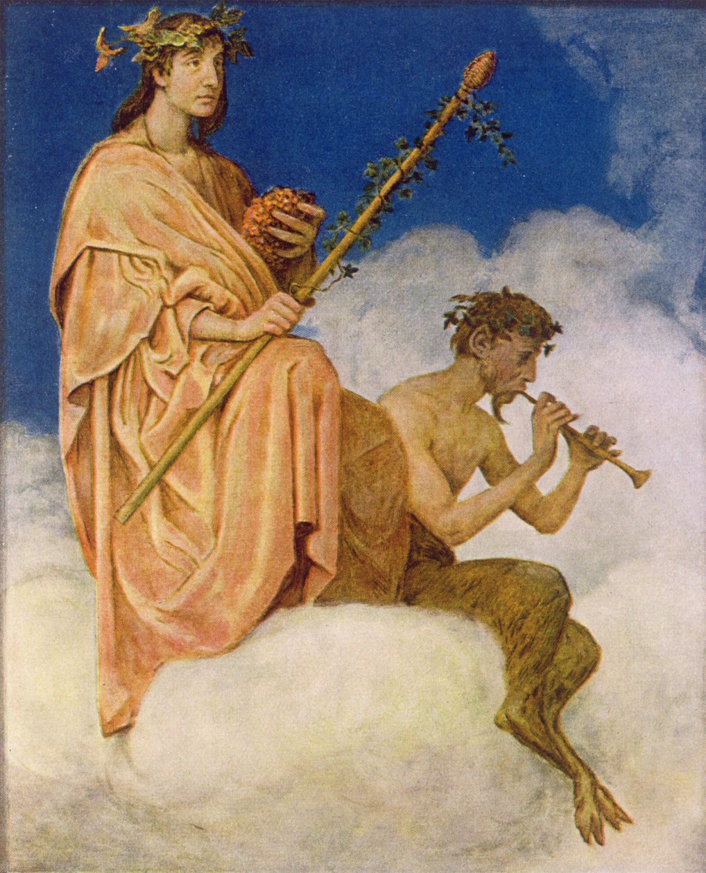 Lokakuu, kuvitus "Festkalenderista", julkaistu Leipzigissä n. 1910 tekijältä Hans Thoma