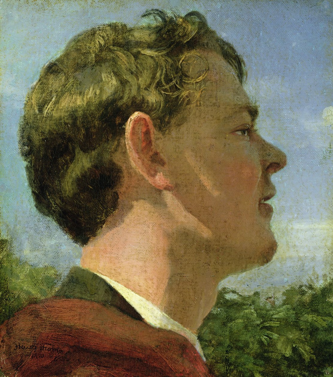 Taiteilijan serkku, n. 1860 tekijältä Hans Thoma