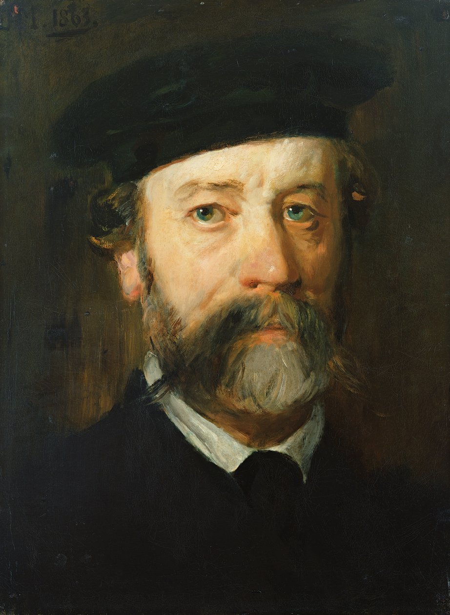 Muotokuva miehestä, jolla on parta, 1863 tekijältä Hans von Marées
