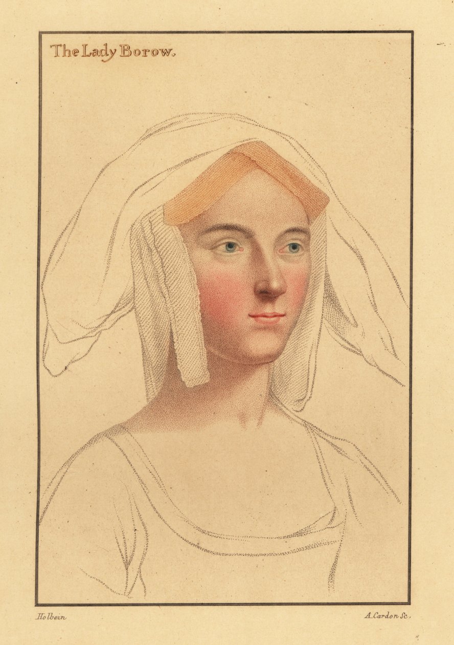 Alice London tai Catherine Clifton tai Catherine Parr., 1812 (kaiverrus) tekijältä Hans (after) Holbein the Younger
