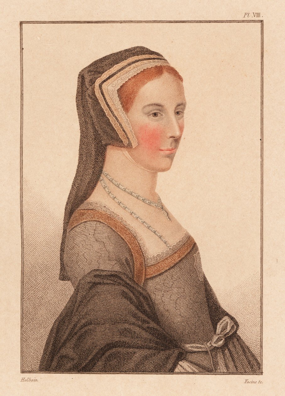 Anne Cresacre, 15, Sir Thomas Moren seurakunta, 1812 (kaiverrus) tekijältä Hans (after) Holbein the Younger