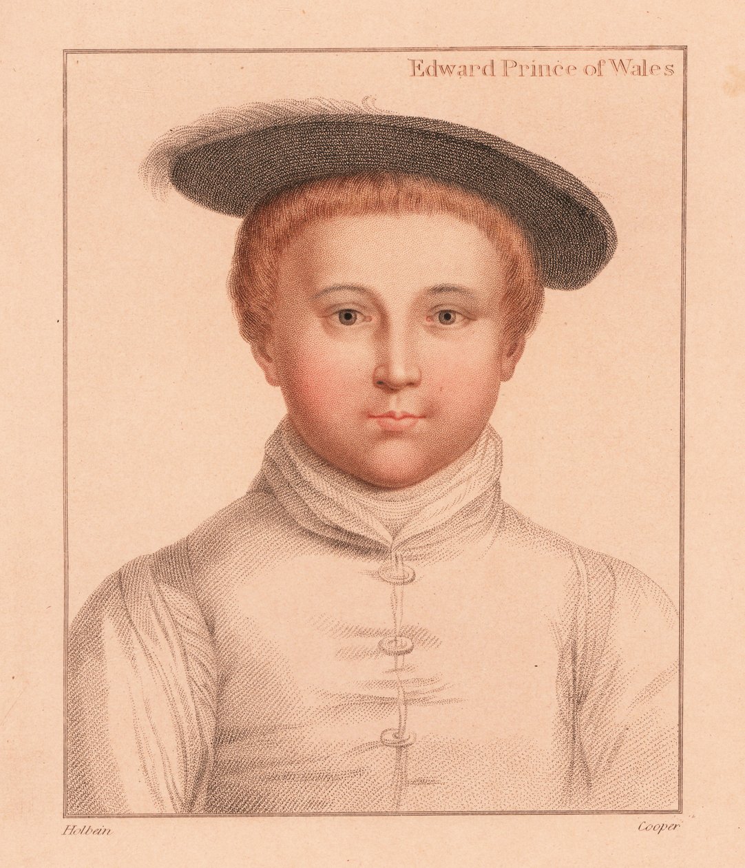Edward, Walesin prinssi, 3-5, 1812 (kaiverrus) tekijältä Hans (after) Holbein the Younger