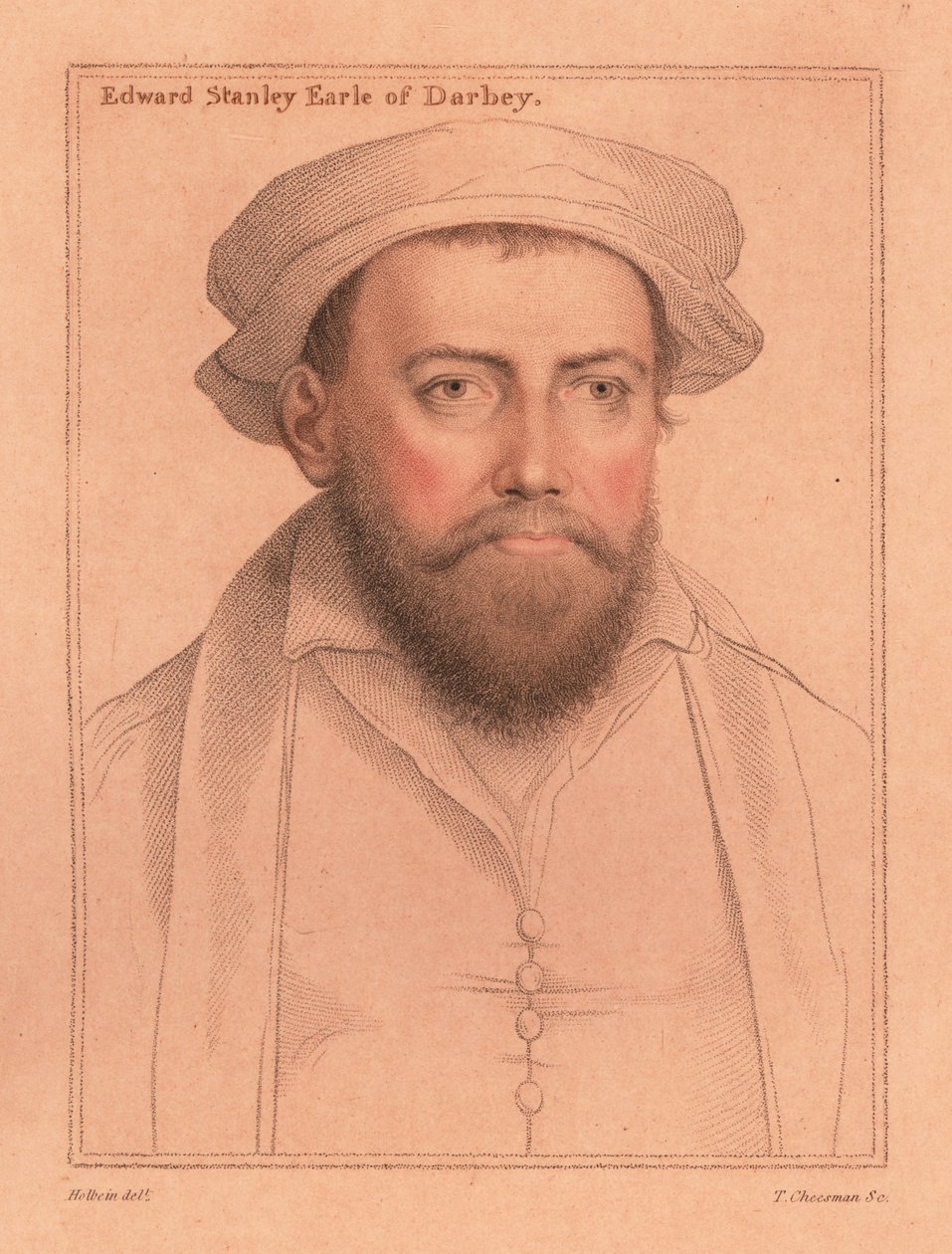 Edward Stanley, 3. Earl of Derby., 1812 (kaiverrus) tekijältä Hans (after) Holbein the Younger