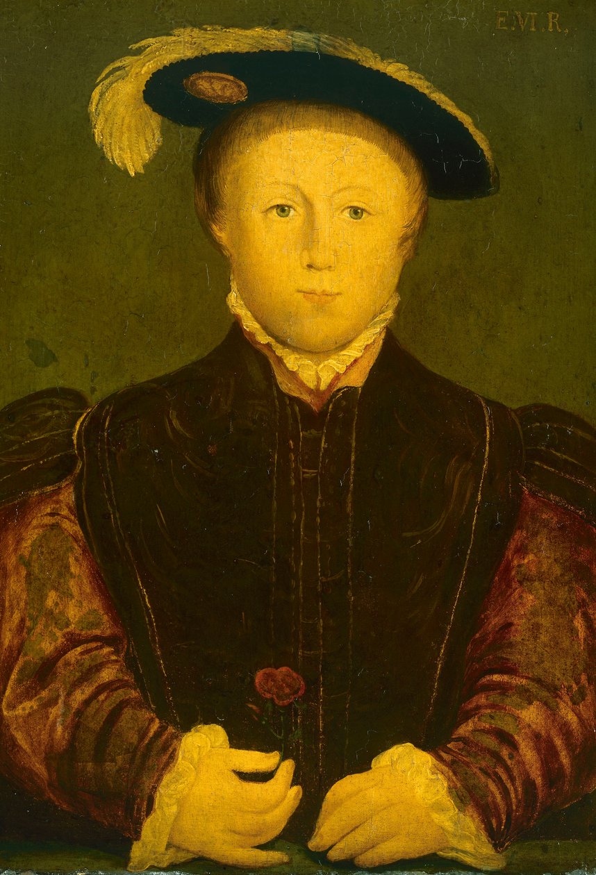 Edward VI (öljy paneelille) tekijältä Hans (after) Holbein the Younger