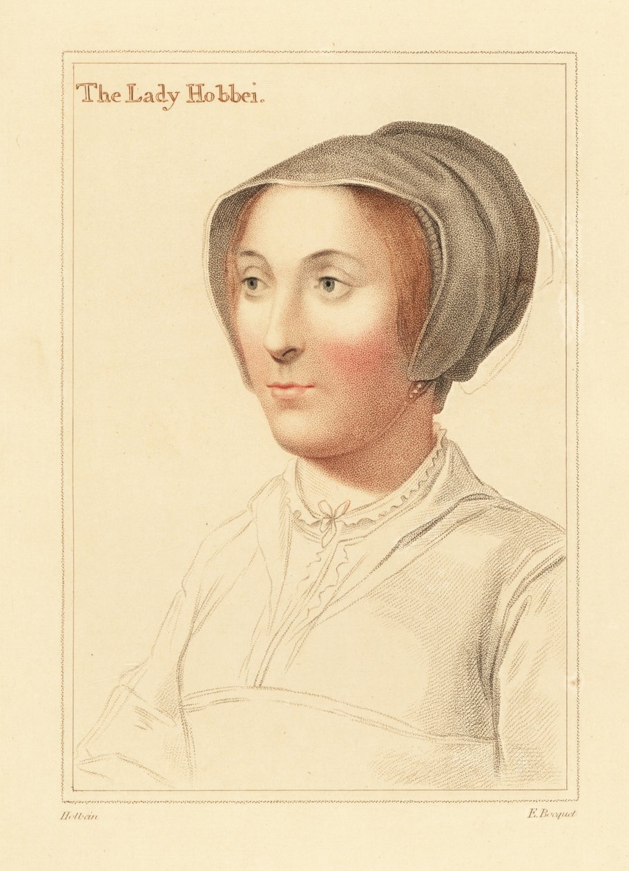 Elizabeth Cooke tai Elizabeth Stonor., 1812 (kaiverrus) tekijältä Hans (after) Holbein the Younger