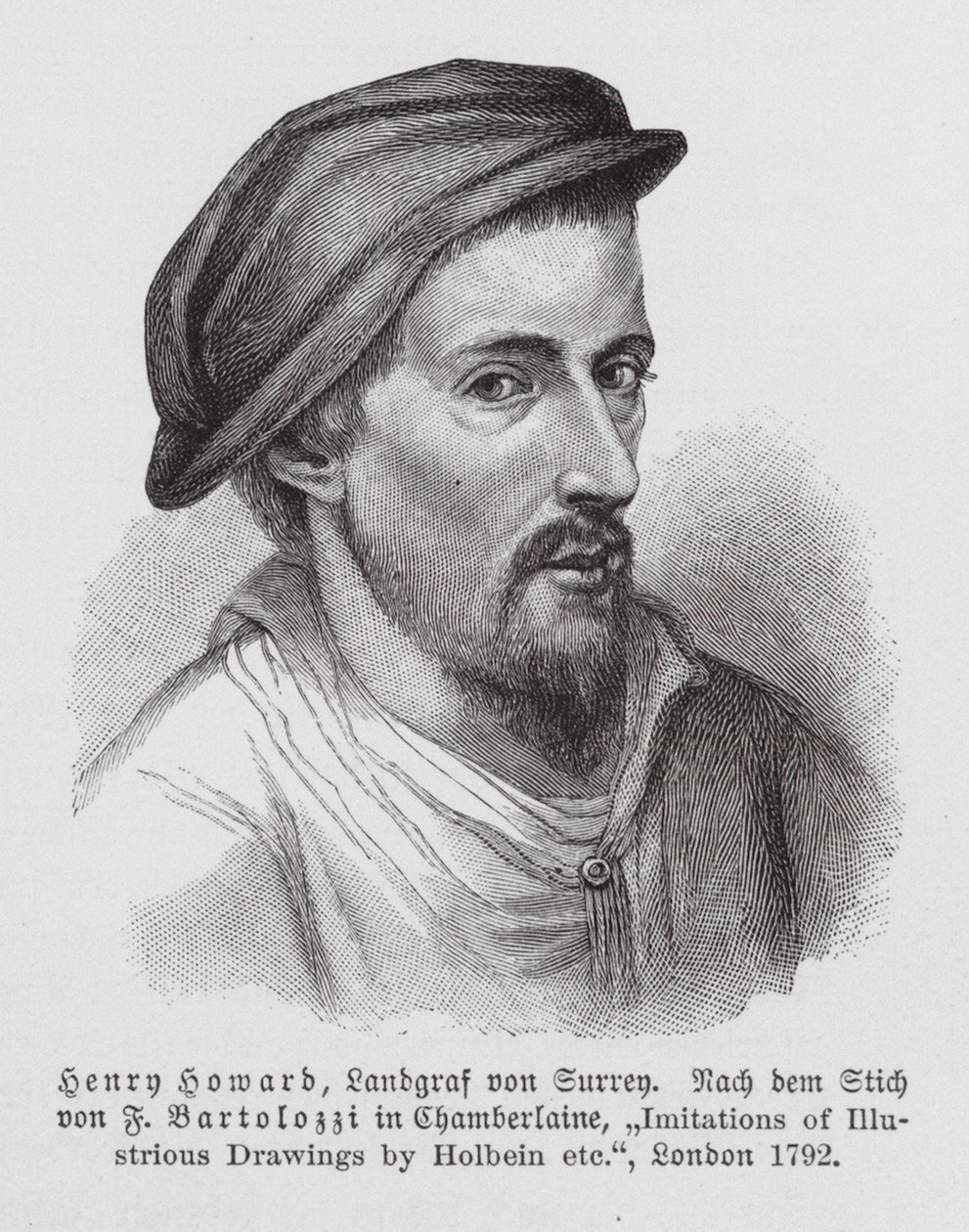 Henry Howard, Surreyn jaarli, englantilainen runoilija (kaiverrus) tekijältä Hans (after) Holbein the Younger