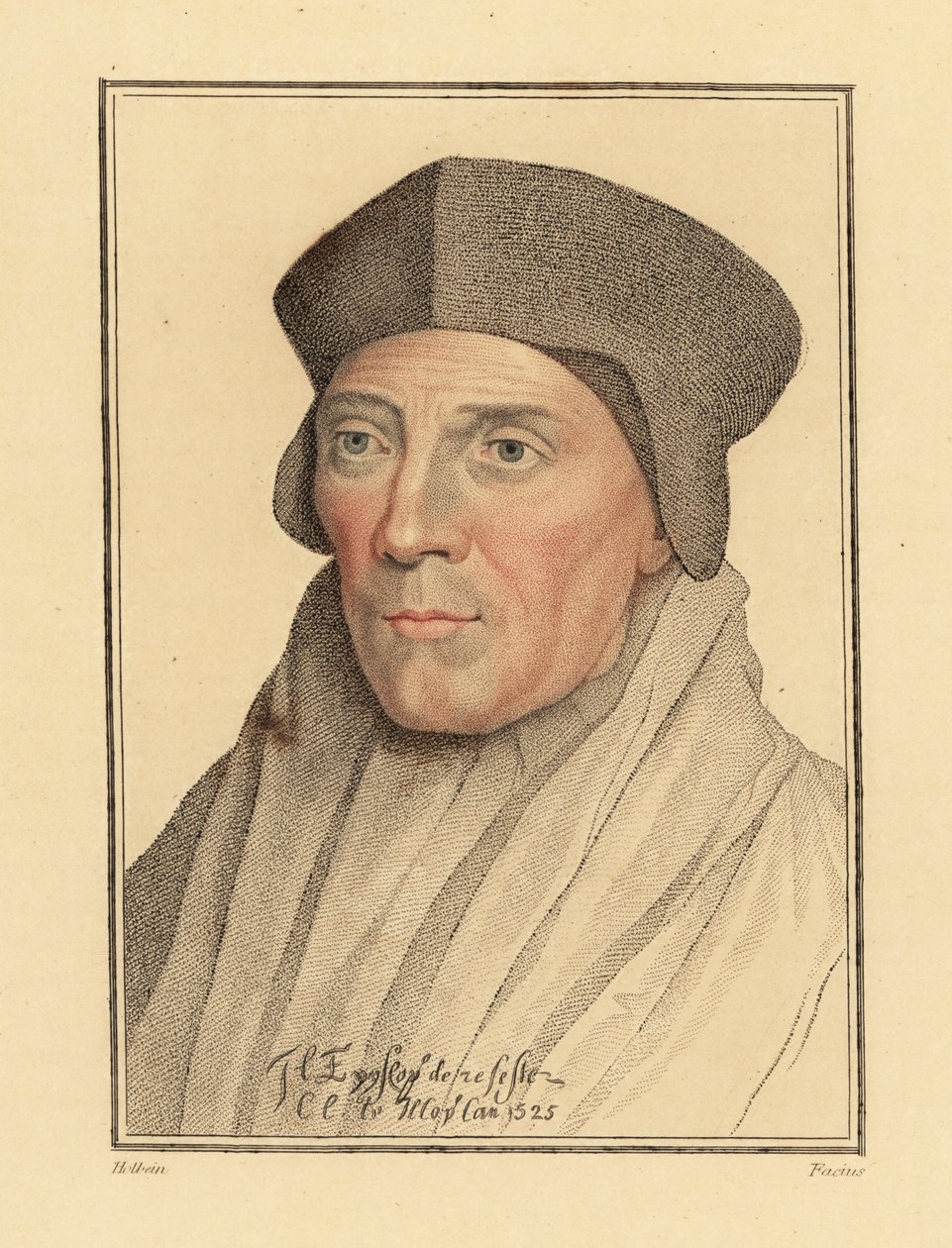 John Fisher, Rochesterin piispa (1469-1535). ,1812 (kaiverrus) tekijältä Hans (after) Holbein the Younger