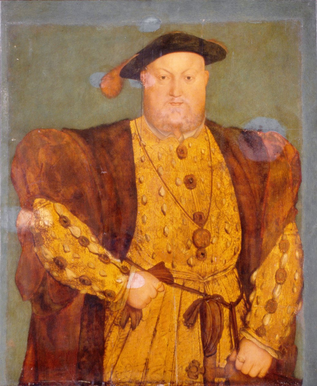 Kuningas Henrik VIII, noin 1630 (öljy paneelille). tekijältä Hans (after) Holbein the Younger