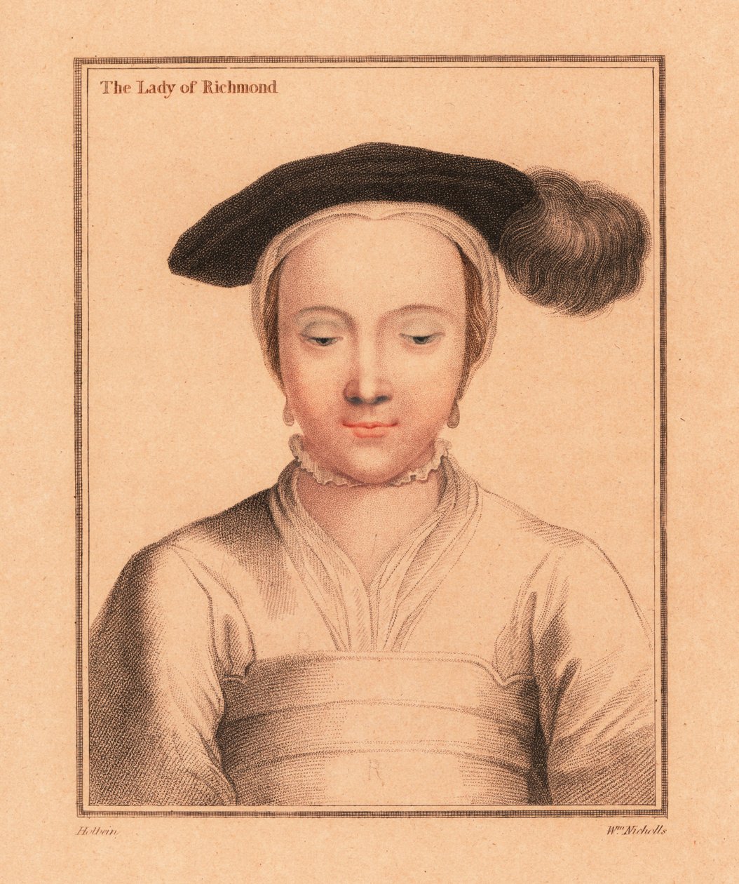 Mary FitzRoy, Richmondin ja Somersetin herttuatar, 1812 (kaiverrus) tekijältä Hans (after) Holbein the Younger