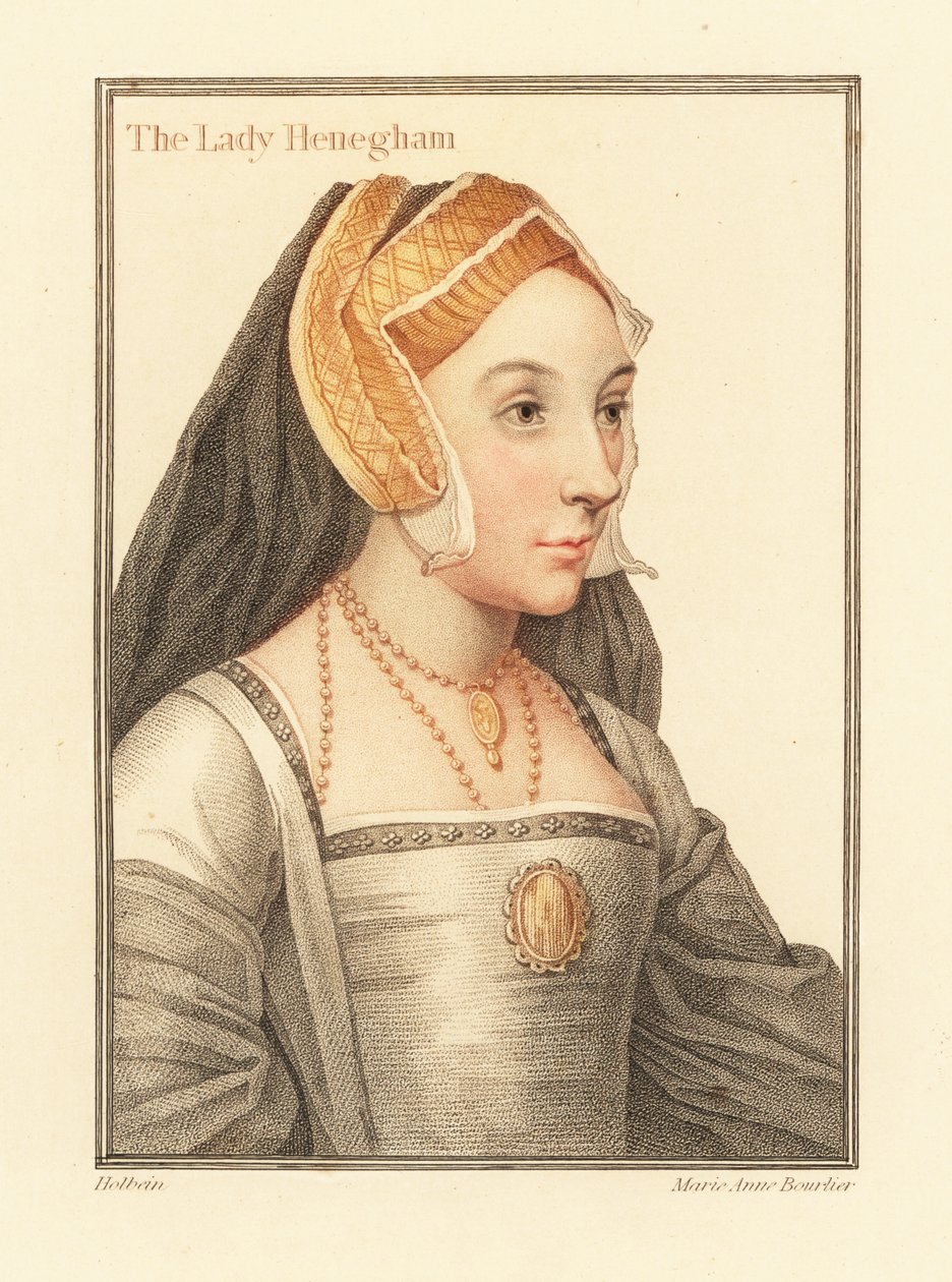 Mary Shelton, Lady Heveningham, 1812 (kaiverrus) tekijältä Hans (after) Holbein the Younger