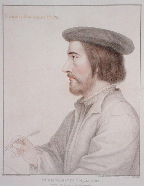 Nicholas Borbonius (1503-50) kaiverrus Francesco Bartolozzi (1727-1815) 1793 (kaiverrus) tekijältä Hans (after) Holbein the Younger