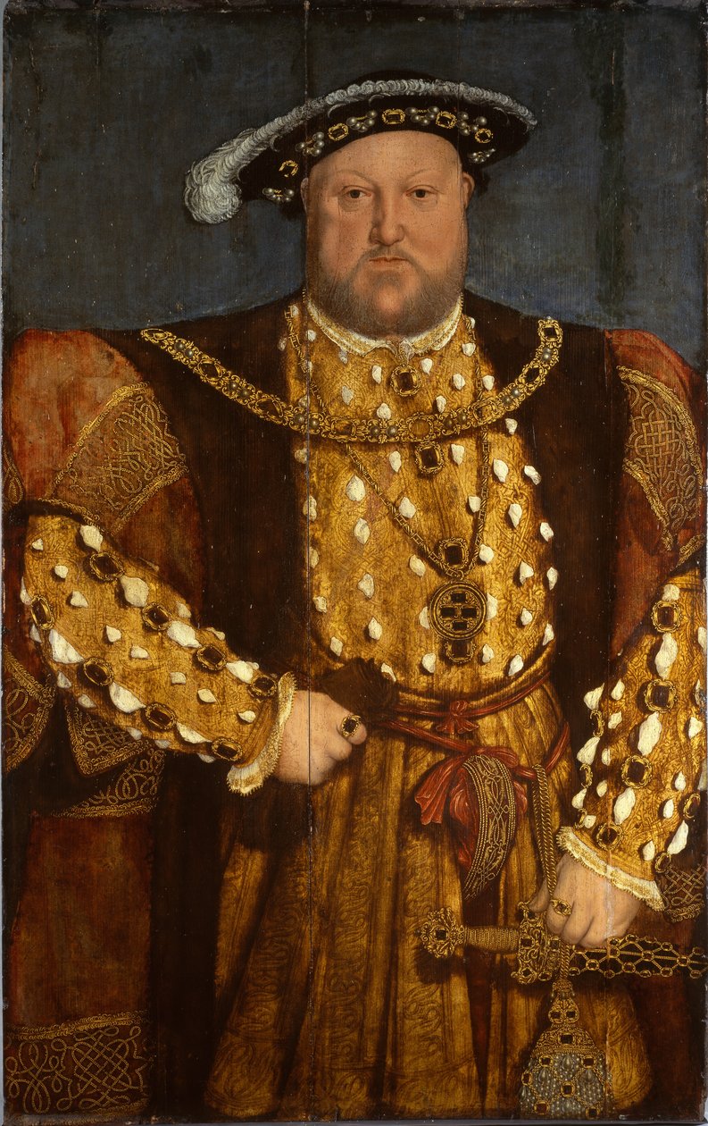 Kuningas Henrik VIII:n muotokuva (öljy puulle) tekijältä Hans (after) Holbein the Younger