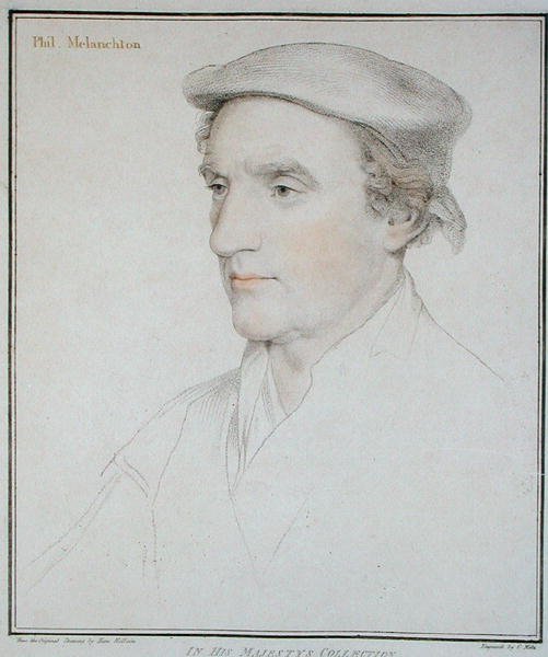Fransesco Batolozzin (1727-1815) kaivertama Philip Melanchtonin (1497-1560) muotokuva 1792 (kaiverrus) tekijältä Hans (after) Holbein the Younger