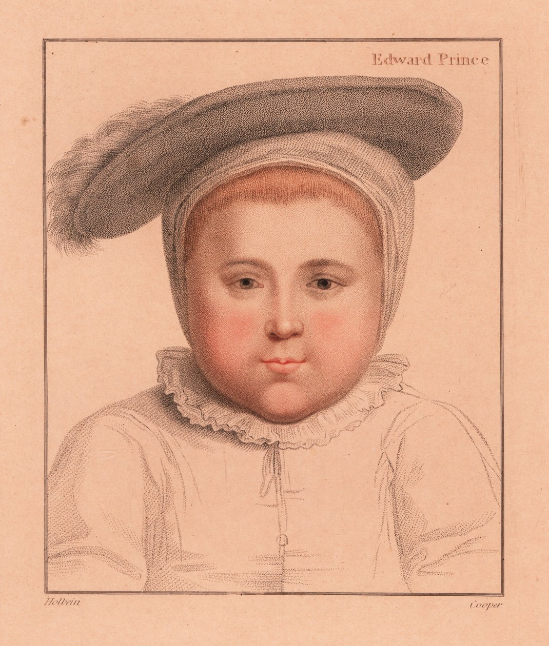 Prinssi Edward, 1-vuotias, myöhemmin Englannin kuningas Edward VI., 1812 (kaiverrus) tekijältä Hans (after) Holbein the Younger