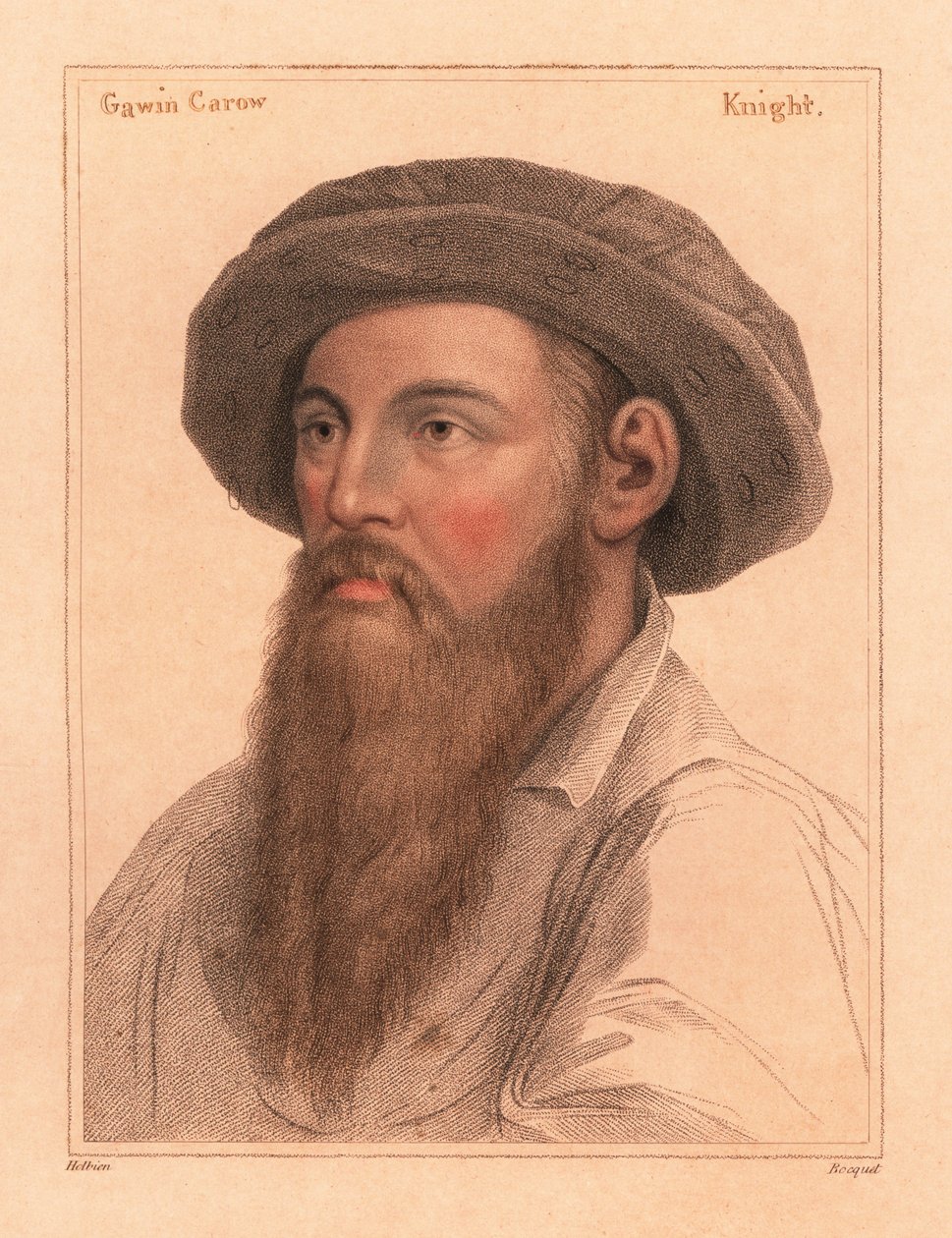 Sir Gavin Carew, Sir Edmond Carew of Stringham., 1812 (kaiverrus) tekijältä Hans (after) Holbein the Younger