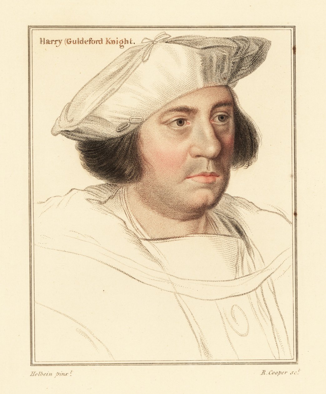 Sir Henry Guldeford, hevosmestari, 1812 (kaiverrus) tekijältä Hans (after) Holbein the Younger