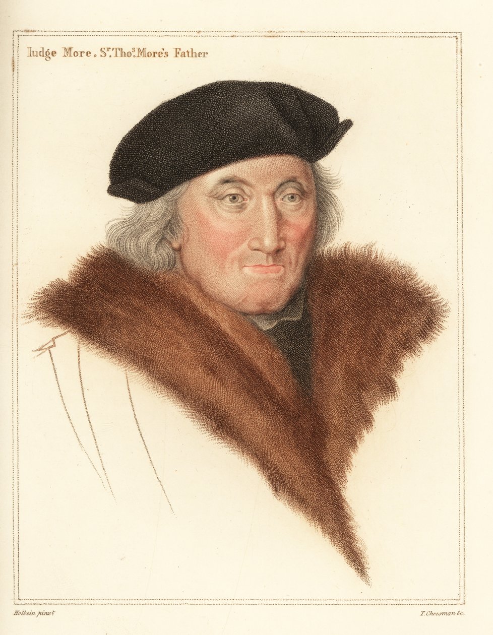 Sir John More, asianajaja ja tuomari (1451-1533), 1812 (kaiverrus) tekijältä Hans (after) Holbein the Younger