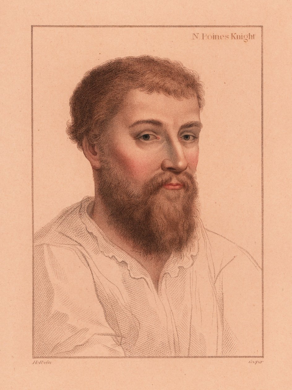 Sir Nicholas Poyntz (1510-1556), englantilainen hoviherra, 1812 (kaiverrus) tekijältä Hans (after) Holbein the Younger